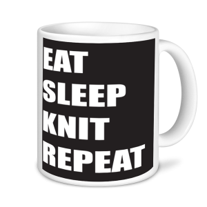 Knitting Mugs - Eat, Sleep, Knit, Repeat